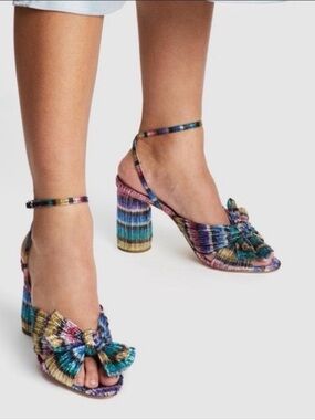 Loeffler Randall Camellia Pleated Bow Heel- Rainbow